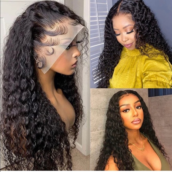 Water Wave Lace Front Human Hair Wigs , 13x4 HD Transparent Lace Frontal Wigs!! - Picture 1 of 5